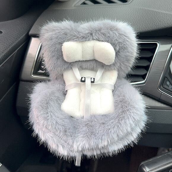 NEW Labubu 17cm keychain cute doll seats - dark grey - Picture 1 of 3